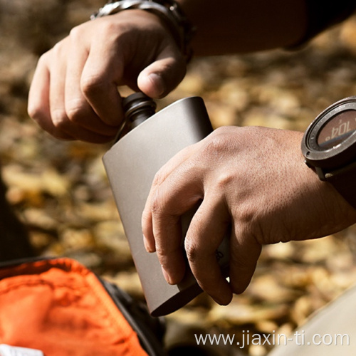 Outdoor Camping titanium Flat Flagon